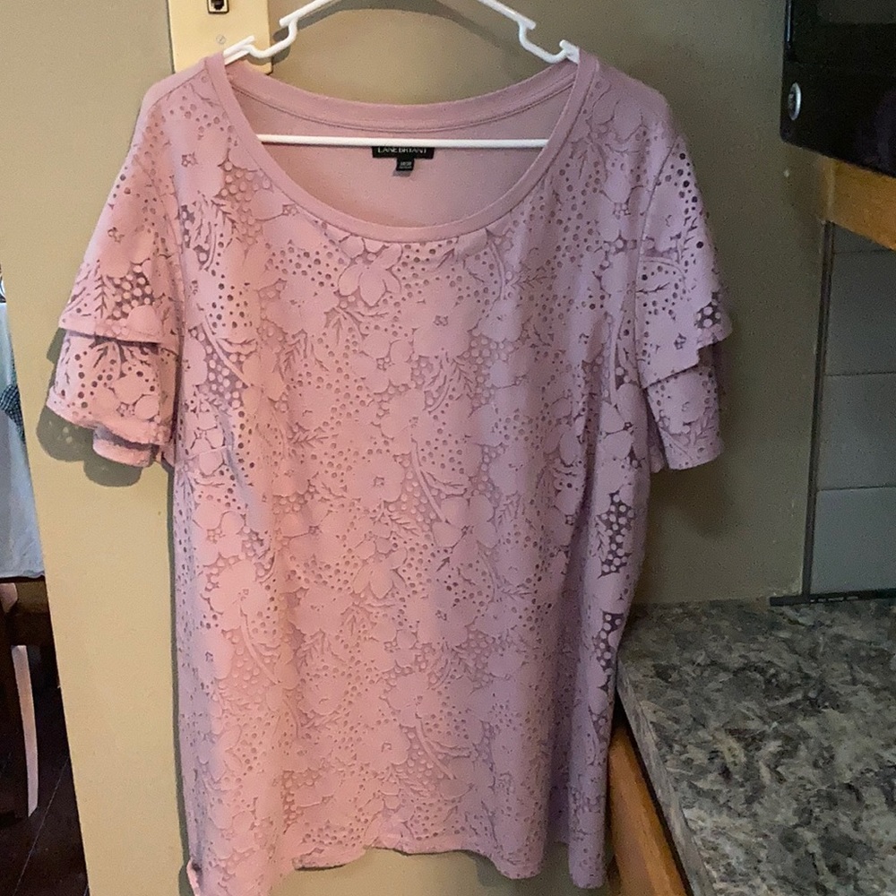 Shirt-women’s 2X leave overlay lilac